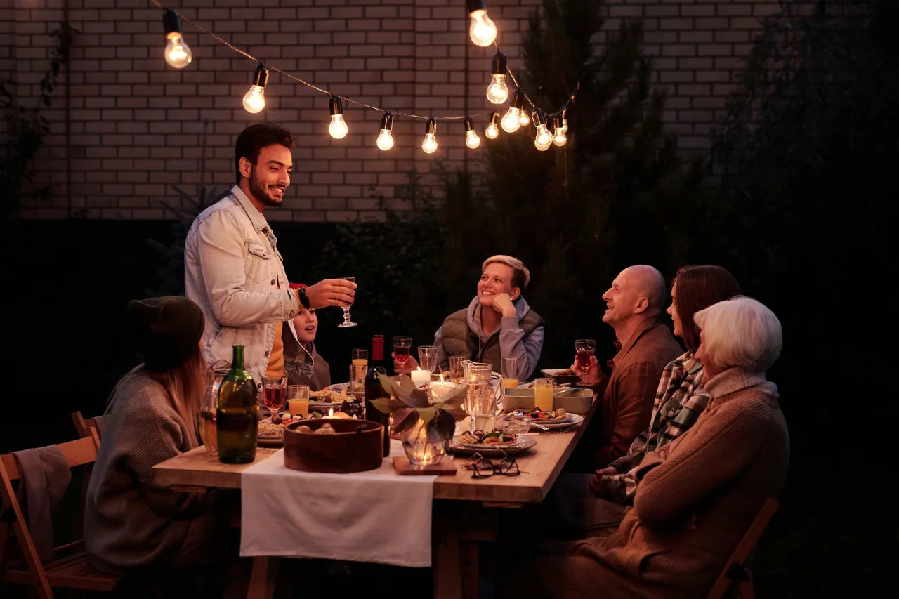 An evening table setting