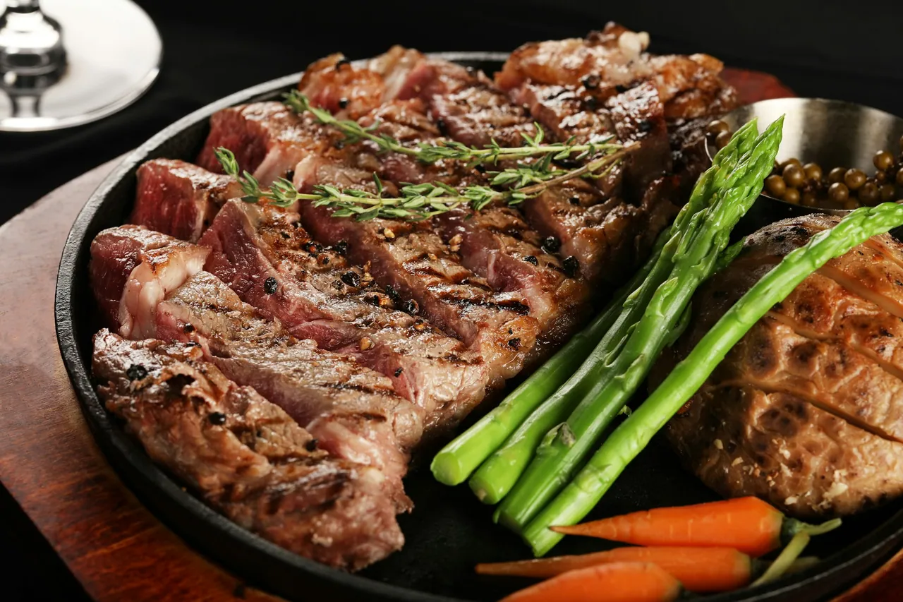 A cooked filet mignon steak